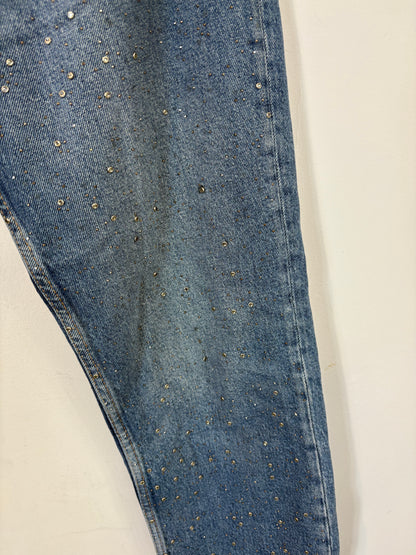 ZARA. Denim recto pedreria