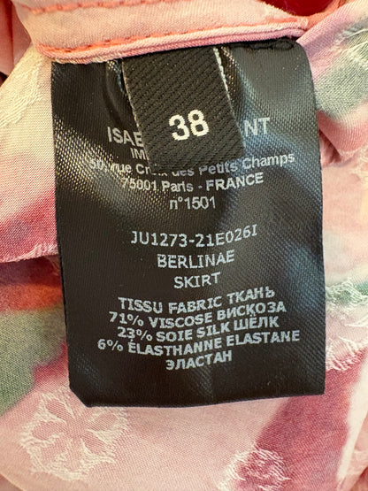 ISABEL MARANT Falda midi estampada con seda asimétrica