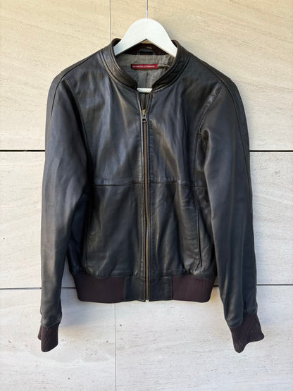 COMPTOIR DES COTONNIERS. Chaqueta piel marrón oscuro