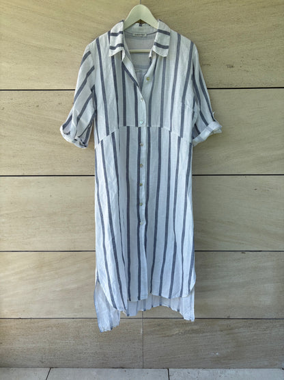 OTHER. Striped shirt dress with linen. TM