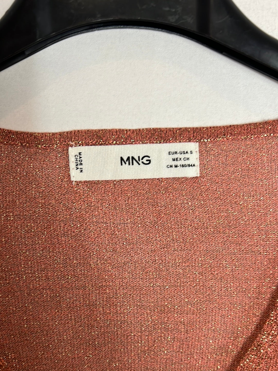 MANGO. Top naranja hilos metálicos  T.s