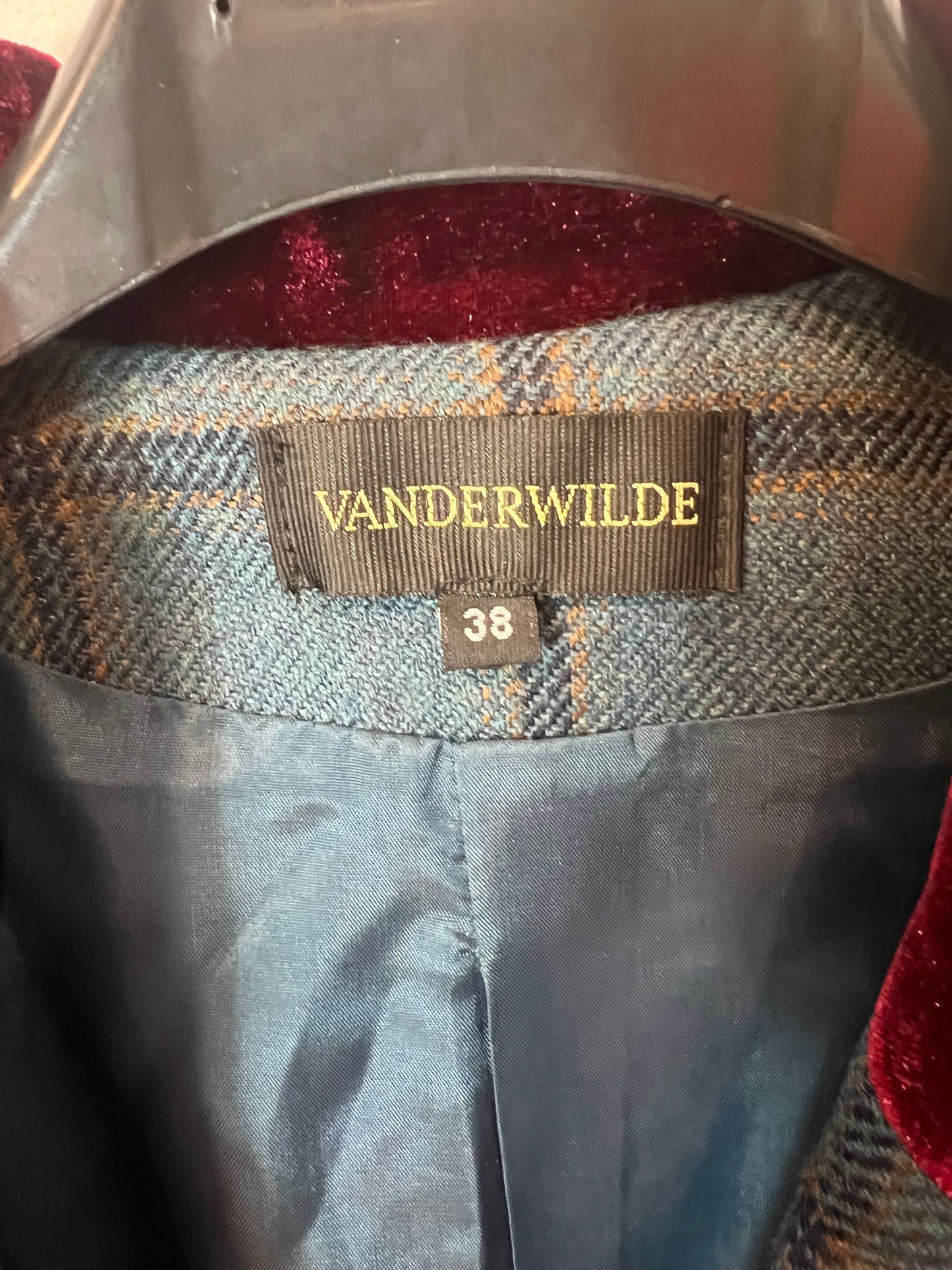 VANDERWILDE. Total look azul cuadros T.38