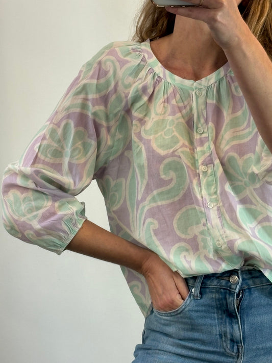 ESE O ESE. Blusa  malva estampada