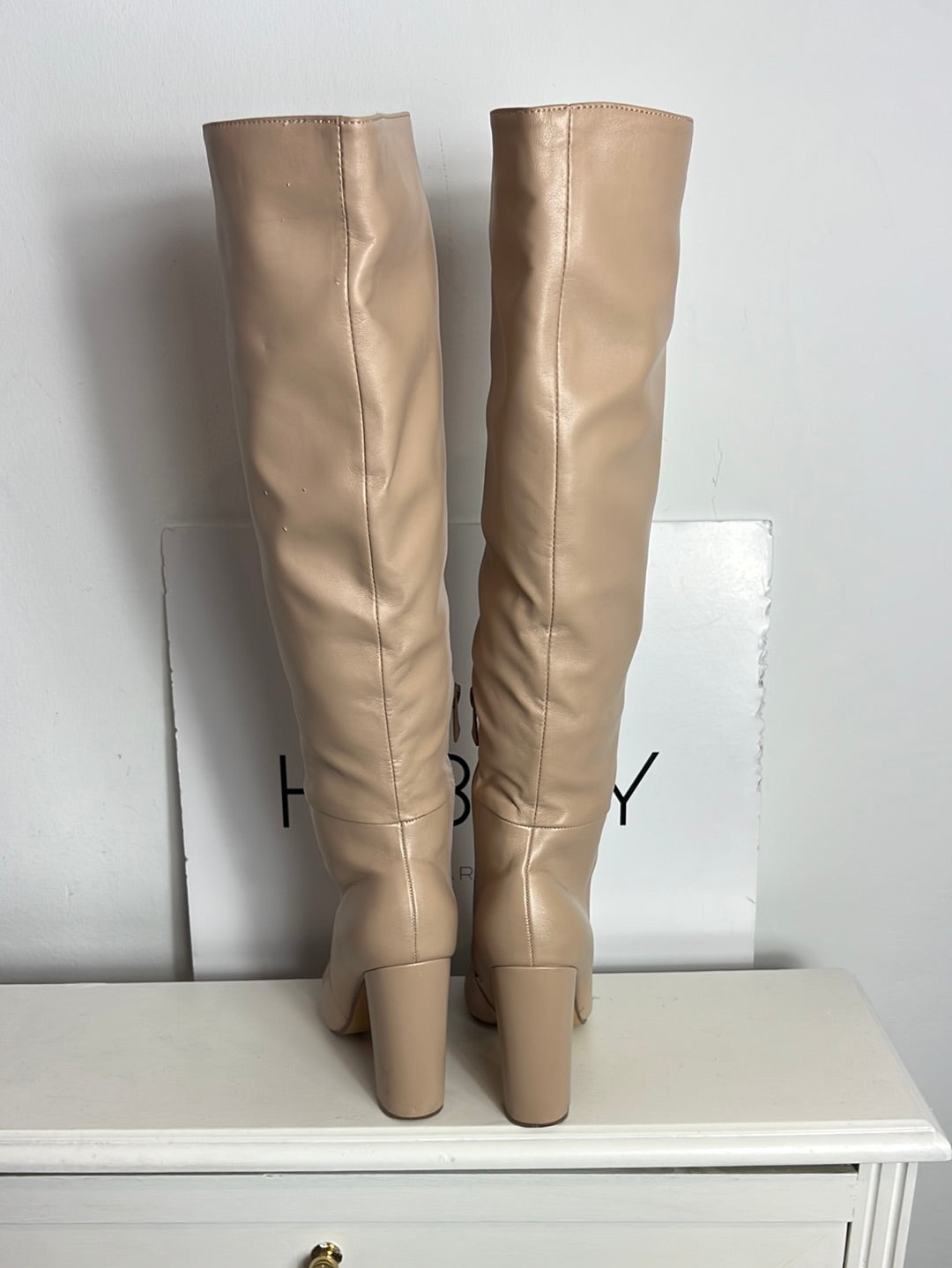 TULIPANO. Botas altas beige. T 38(tara)