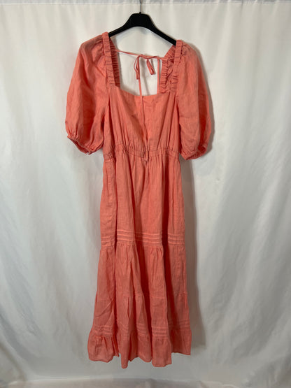 FOREVER NEW. Pink linen ruffle dress. T 36