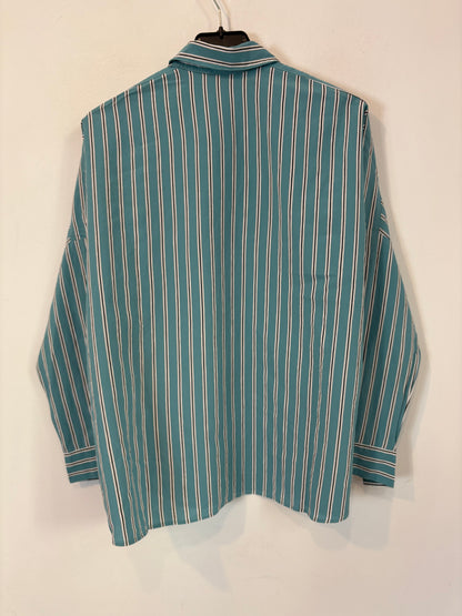 SESSÚN. Camisa azul turquesa rayas