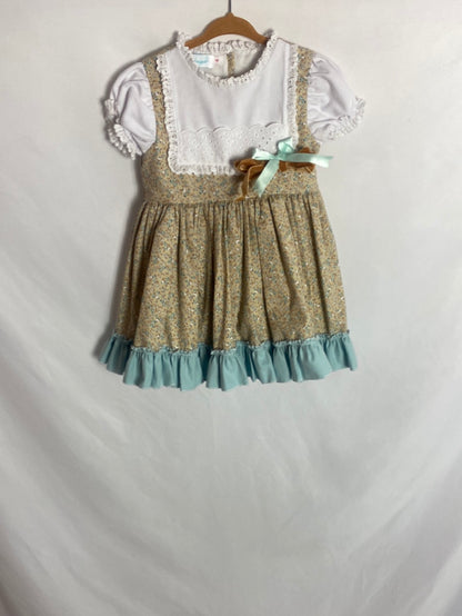 BELCOQUET. Floral dress with collar detail. Size 4 years.