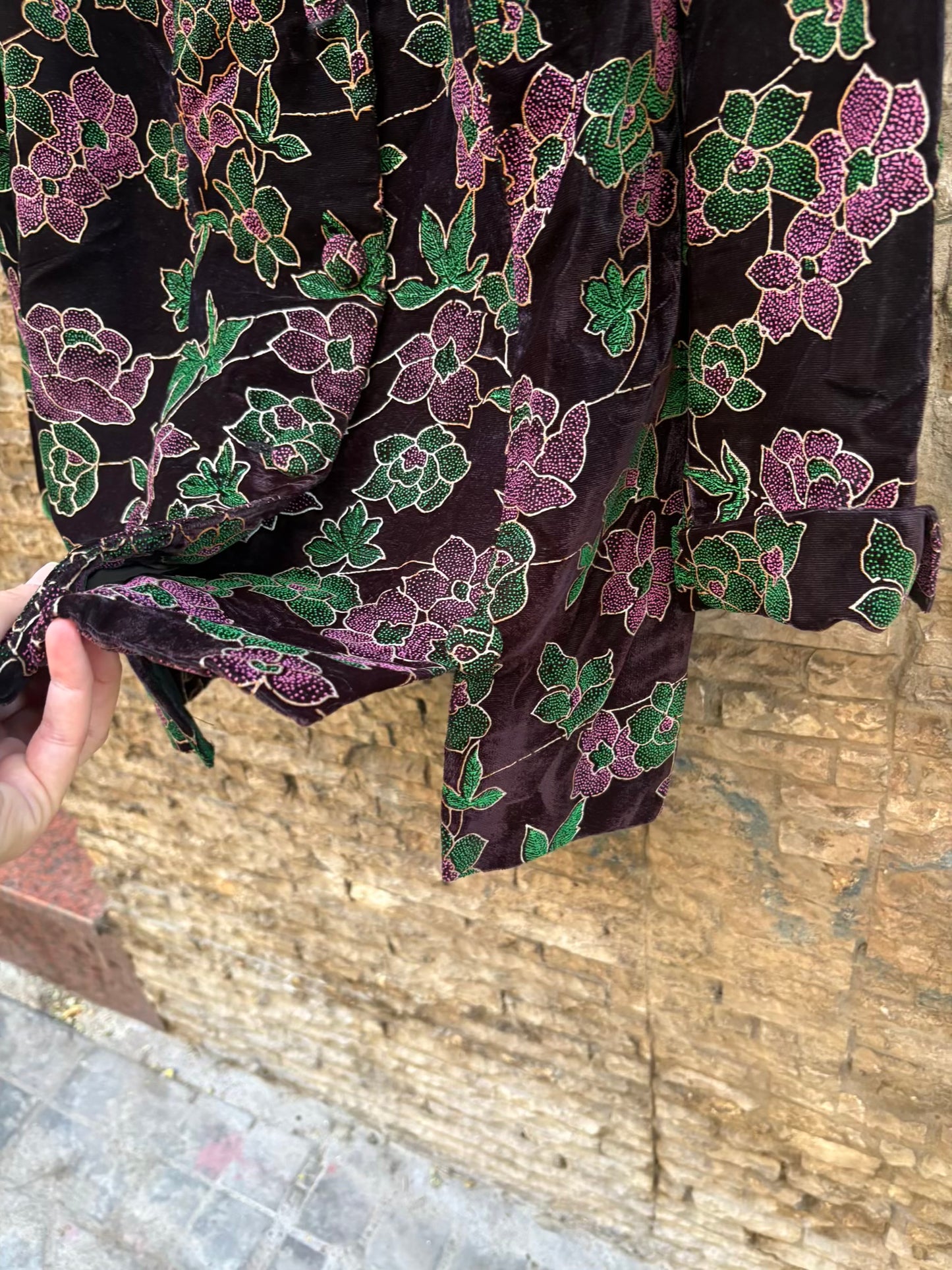 Chaqueta vintage terciopelo y texturas