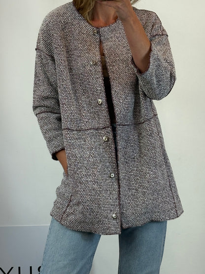 BIMBA Y LOLA. chaqueta textura burdeos