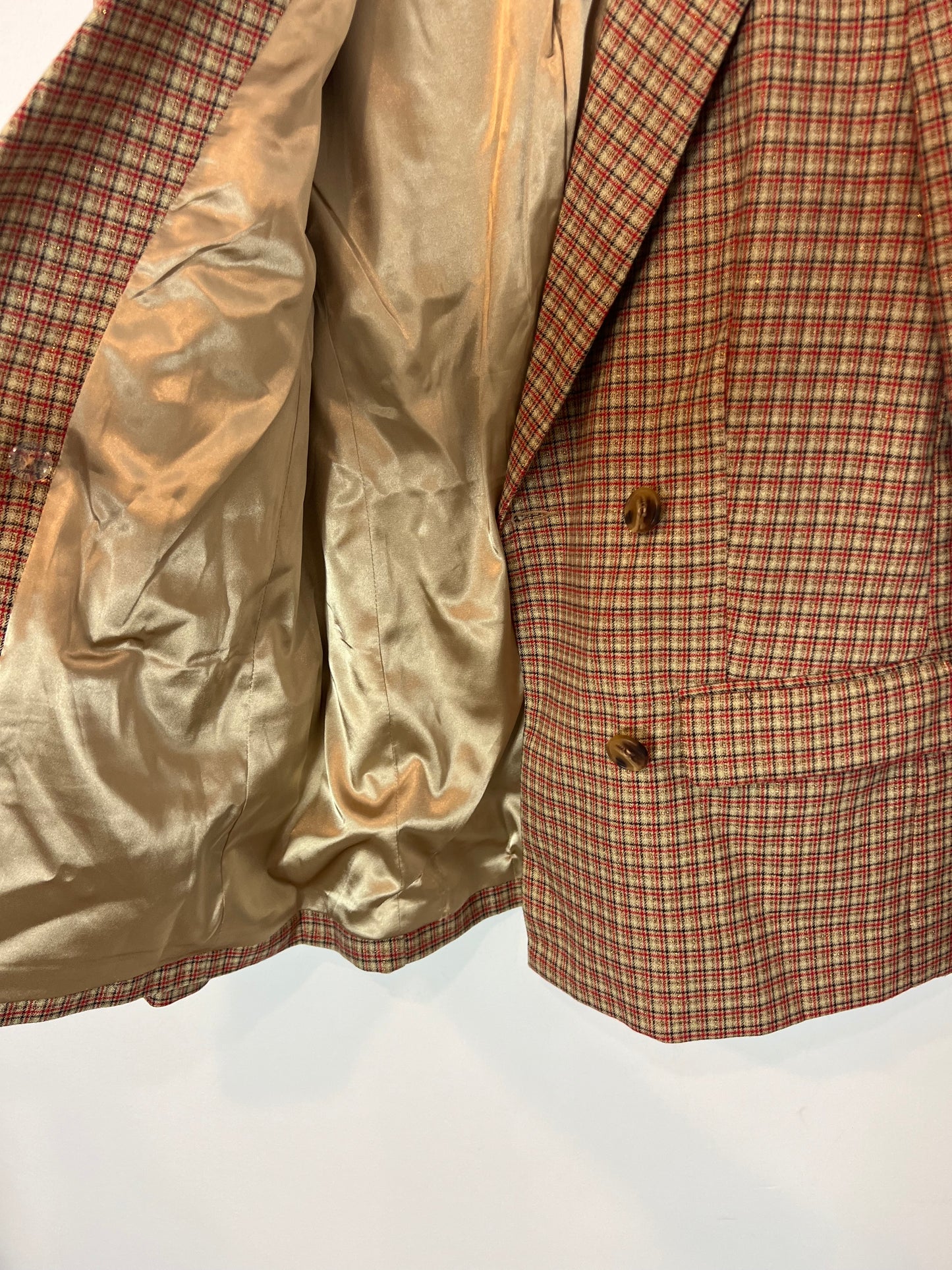 SEE U SOON. Checkered blazer with shiny threads. Size 2 (M)