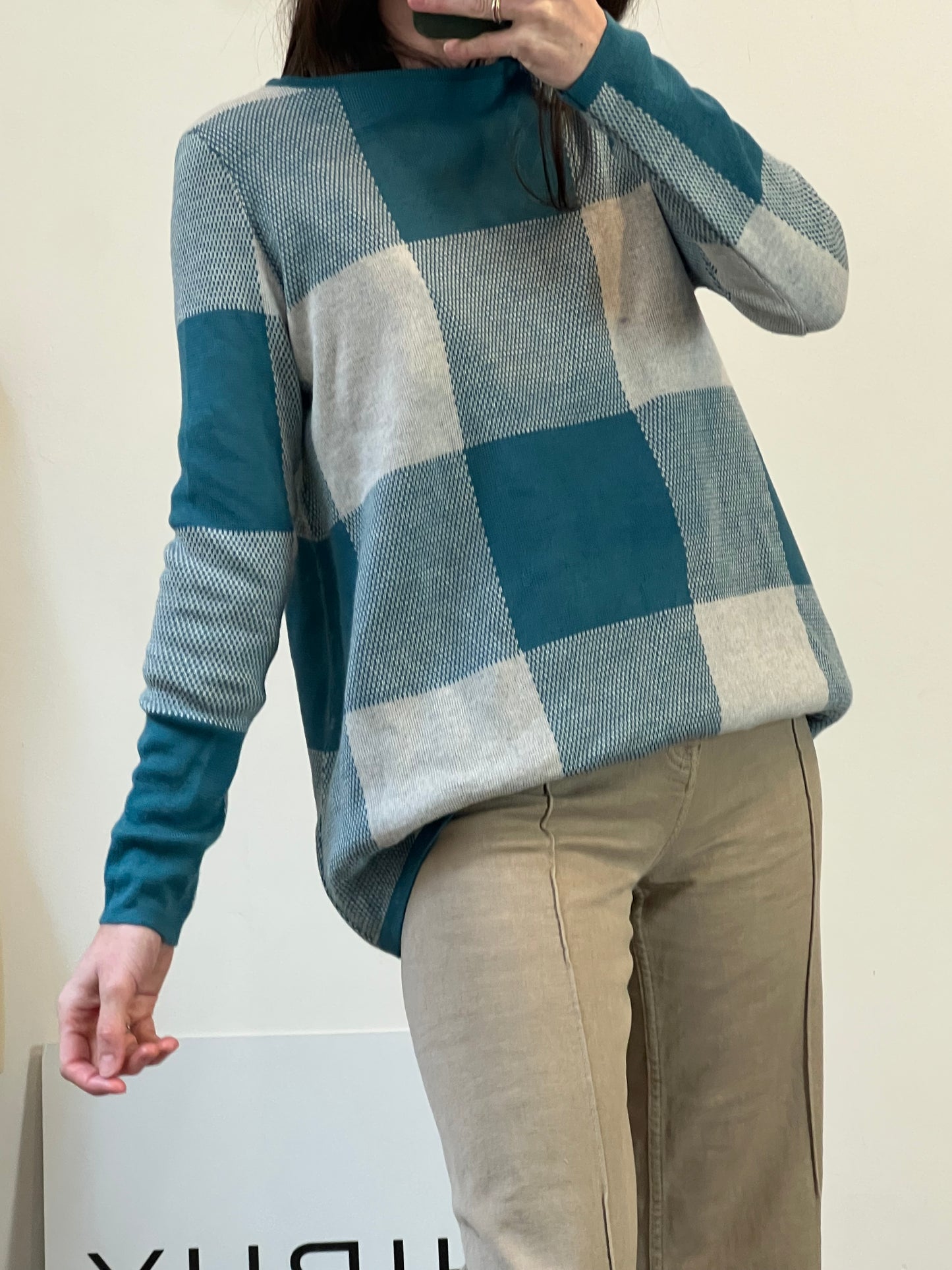 LA CASITA DE WENDY. Jersey cuadros azul merino