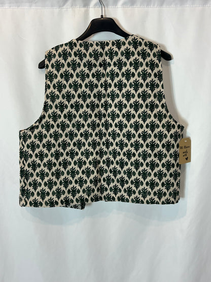 OTRAS. Chaleco beige flores verdes TU(s/m)