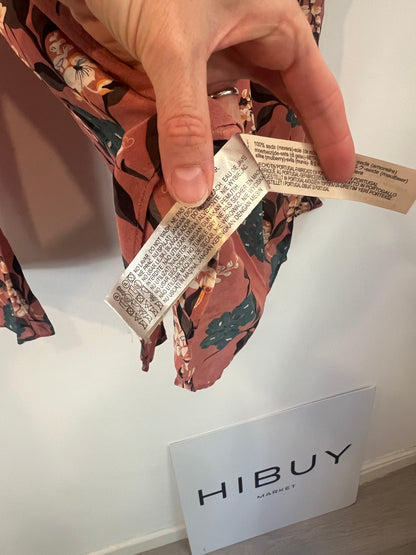 MASSIMO DUTTI. Blusa flores seda T.42