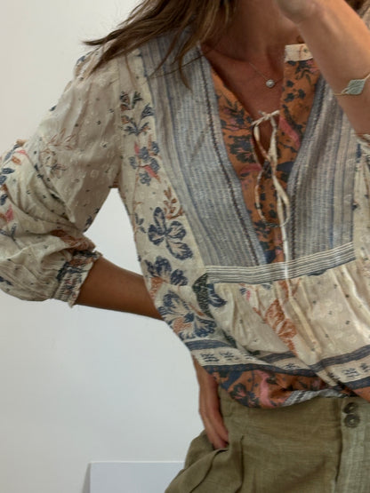 SOUTHERN COTTON. Blusa fluida estampada. T M