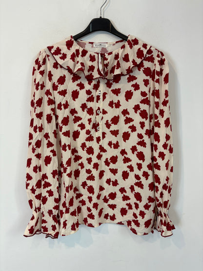ELEFANTINE. Beige blouse with ruffled neck. Yours
