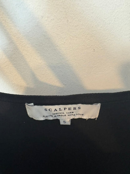 SCALPERS. Vestido midi elastico negro. T S
