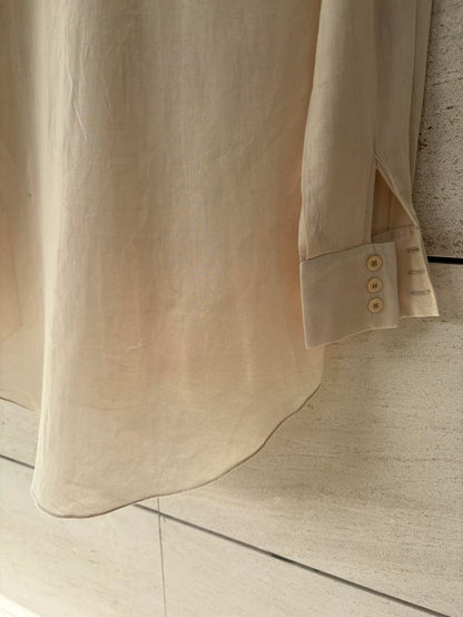 CORTANA. Camisa beige algodón ligero