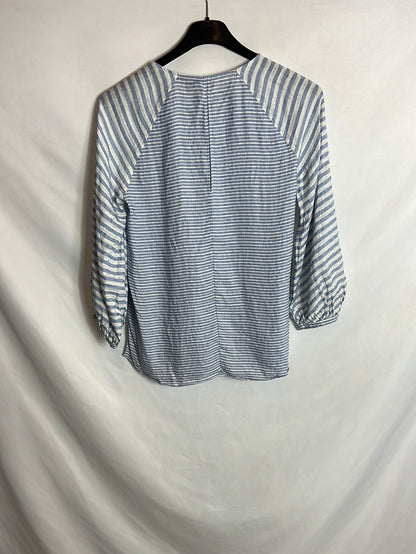 MASSIMO DUTTI. Blusa fluida rayas T.36