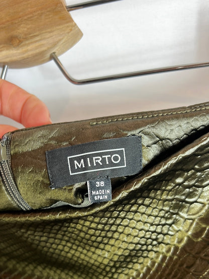 MIRTO. Falda verde efecto piel cocodrilo . T 38