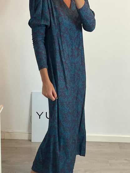 MAGNOLYA. Vestido largo fluido bicolor detalle mangas. T 1(S)