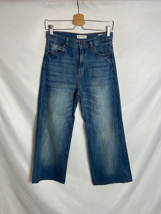ZARA. Denim culotte efecto desgastado. T 34