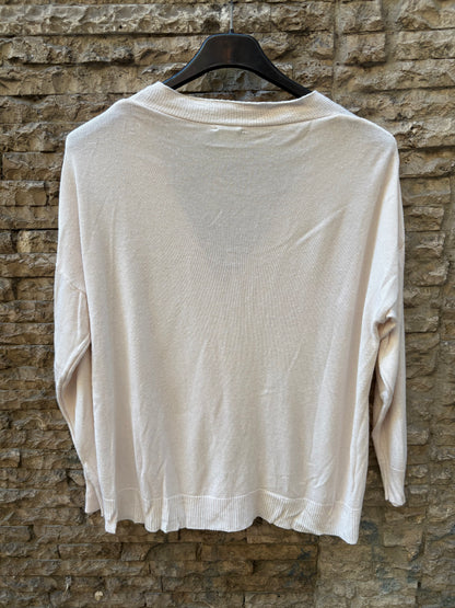 ZÚA. Chaqueta punto beige fluida. T S/M