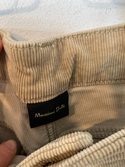MASSIMO DUTTI. Pantalón pana beige T.36