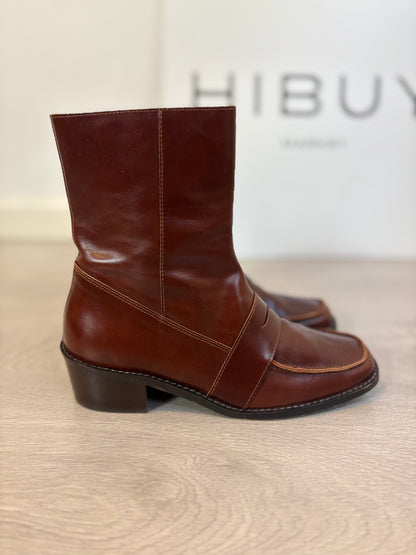 MICUIR. Botines piel efecto mocasín. T 38