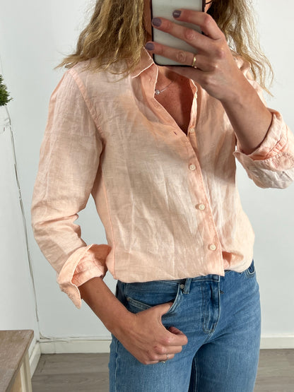 UNIQLO. Pastel flecked linen shirt. XS