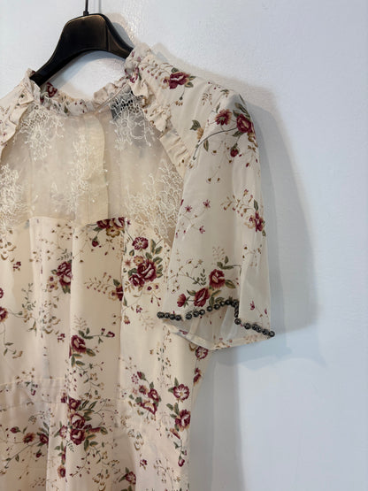 THE KOOPLES. Vestido corto seda detalle encaje. T XS