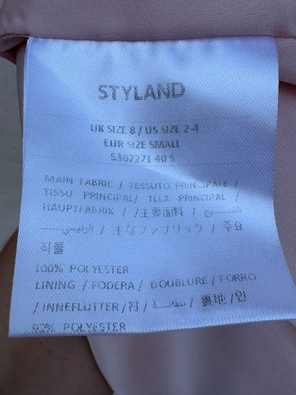 STYLAND. Vestido largo rosa satinado
