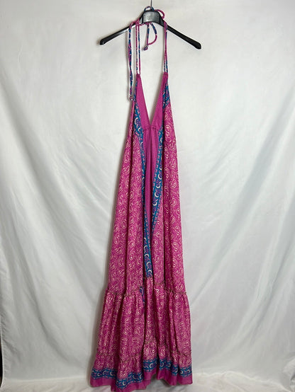 SN MODA. Vestido largo rosa seda Tu(s/m)