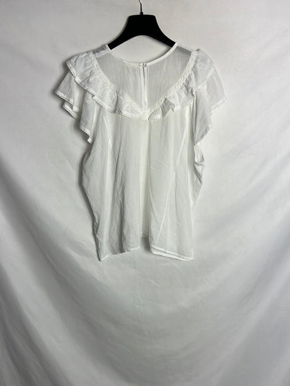 OTRAS. Blusa manga corta encaje. T M