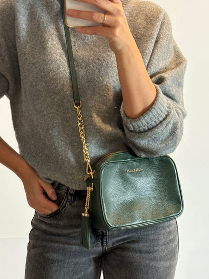 MICHAEL KORS. Bolso piel verde bandolera