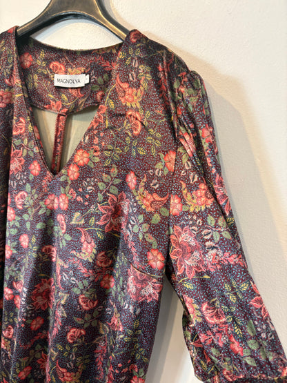 MAGNOLYA. Vestido largo estampado terciopelo