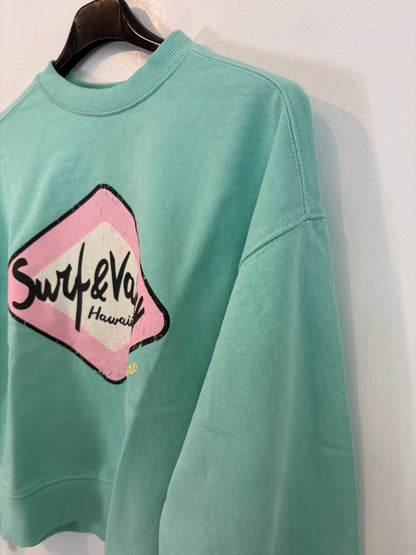 ZARA. Conjunto felpa  verde agua dibujos. T 13-14 años (xs)