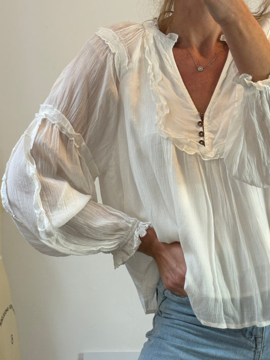 SFERA. Blusa blanca fluida