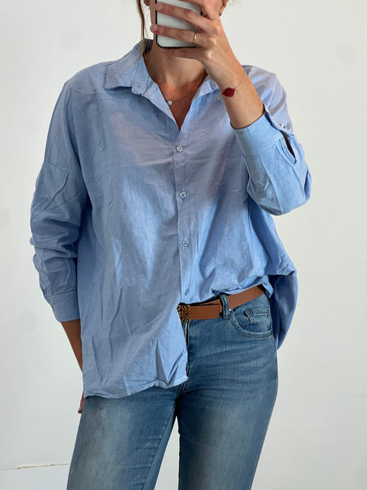 CARLOTA&amp;CO. blue oxford Tl style shirt