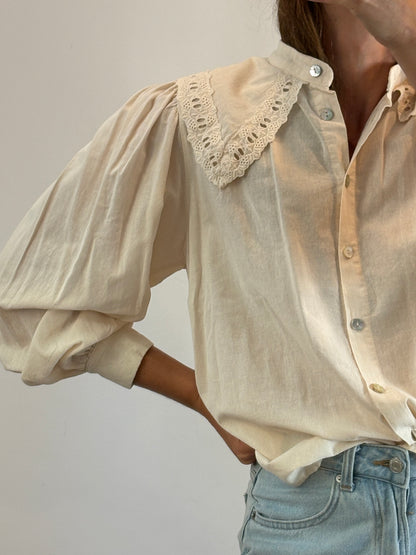 OTHERS. Flowy blouse with neck detail. TS