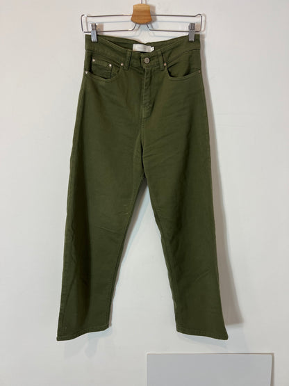 SCALPERS. Pantalón verde denim. T 38