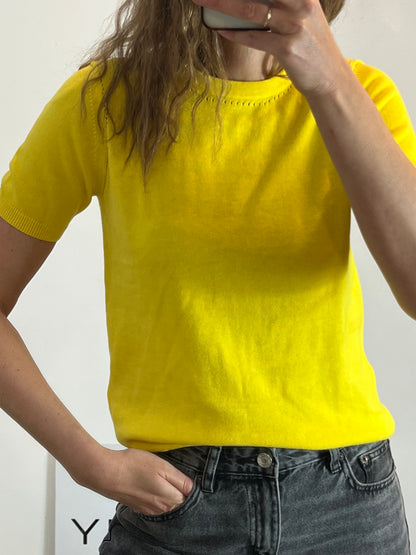 ABSOLUT CASHMERE. Yellow cotton and cashmere top. TM