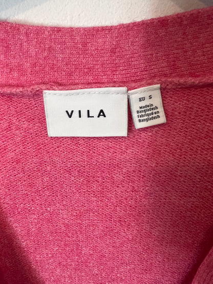 VILA. Cárdigan rosa abotonado. T S