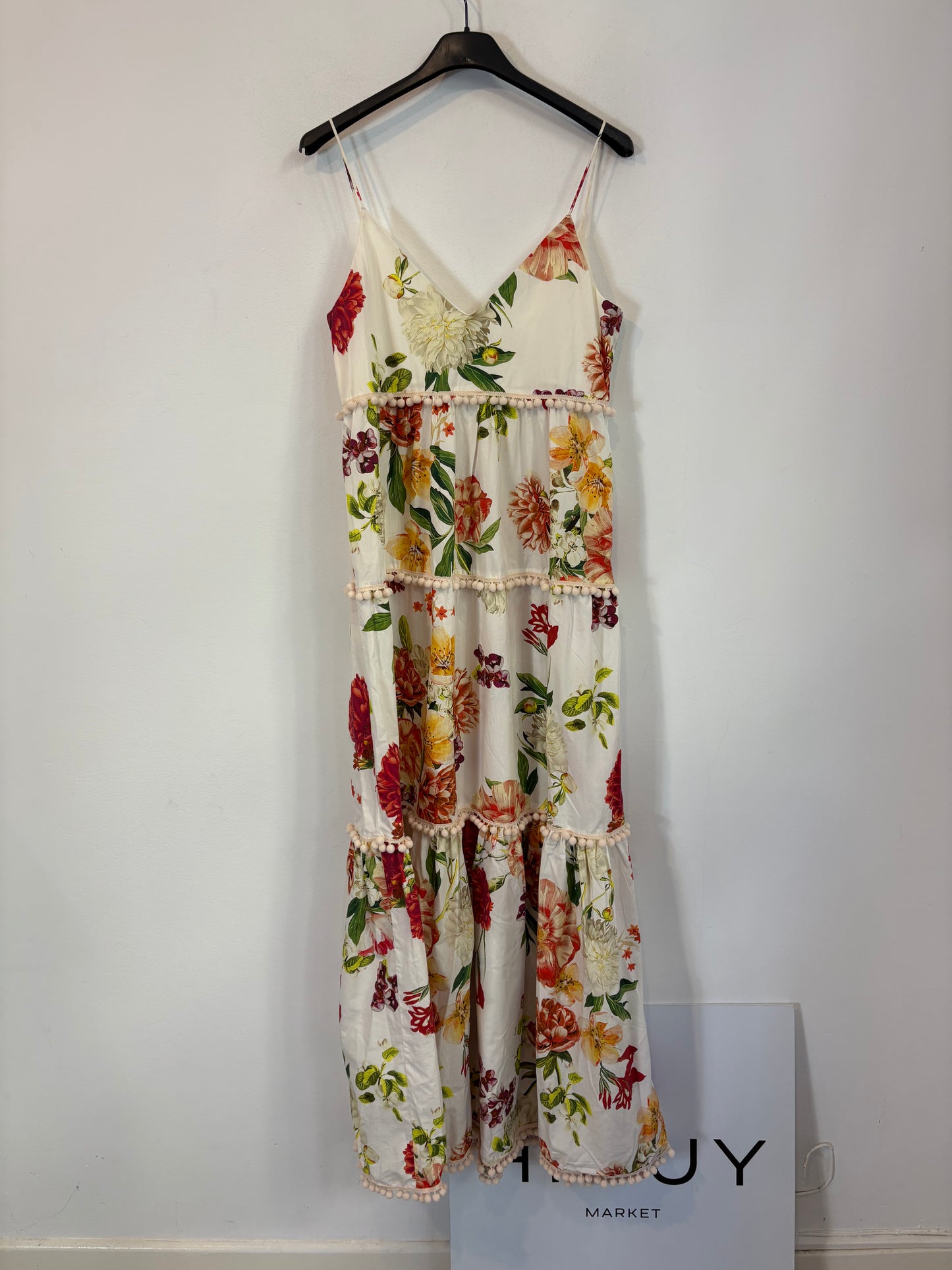 UTERQÜE. Vestido largo flores. T S