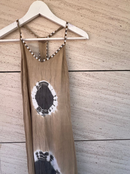 OTHERS. Long tan shell dress. TS/M