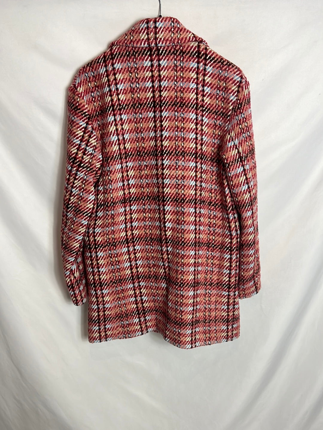 MANGO. Abrigo cuadros colores. T S