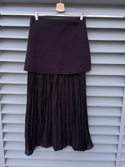 ZARA. Falda larga doble textura