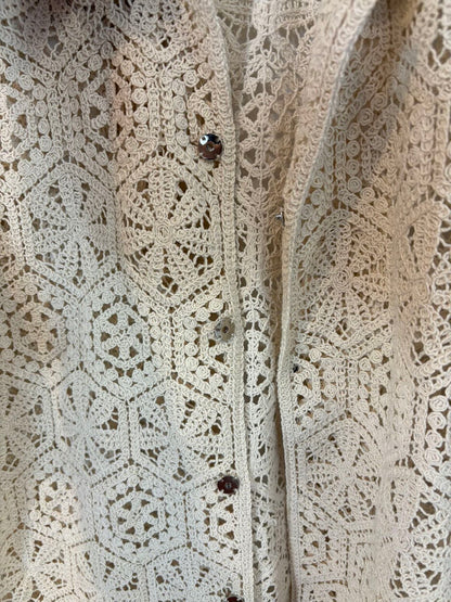 Chaqueta croché en beige