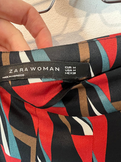 ZARA. Falda midi estampada T.m