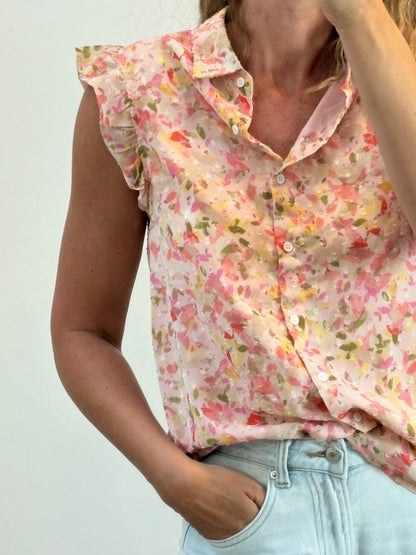 POLÍN ET MOI. Blusa fluida multicolor