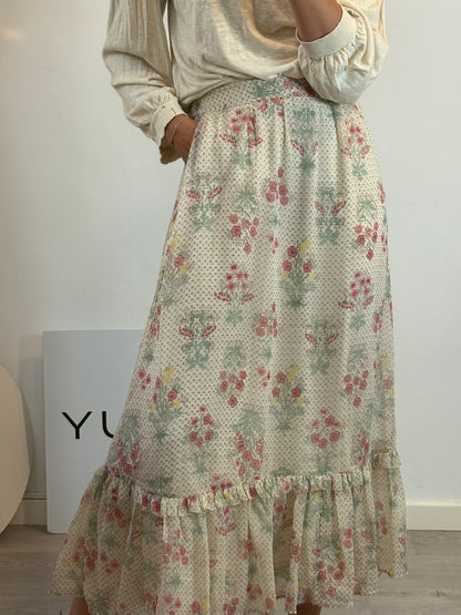 INTROPIA. Printed midi skirt T.xs